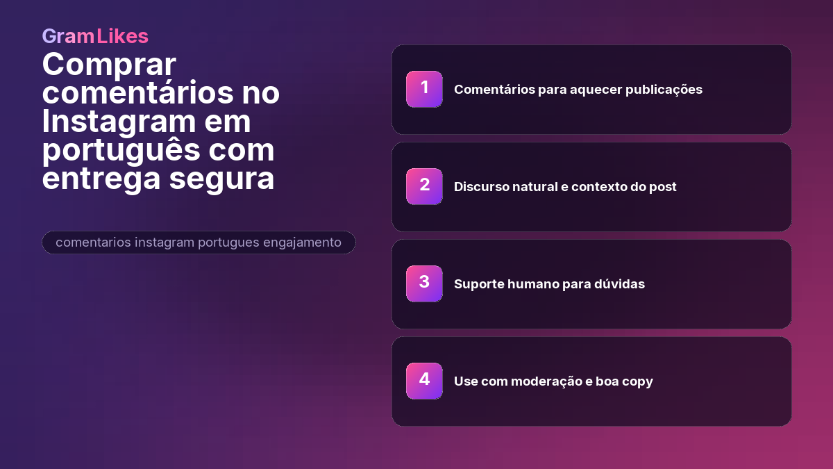 Comprar comentários no Instagram com a GramLikes